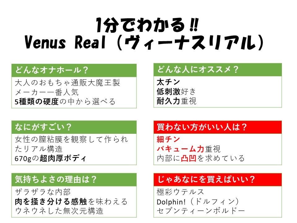 1分鐘搞懂ヴィーナスリアル