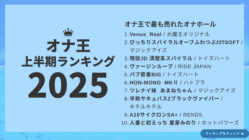 飛機杯之王的2025年上半期銷售排行榜