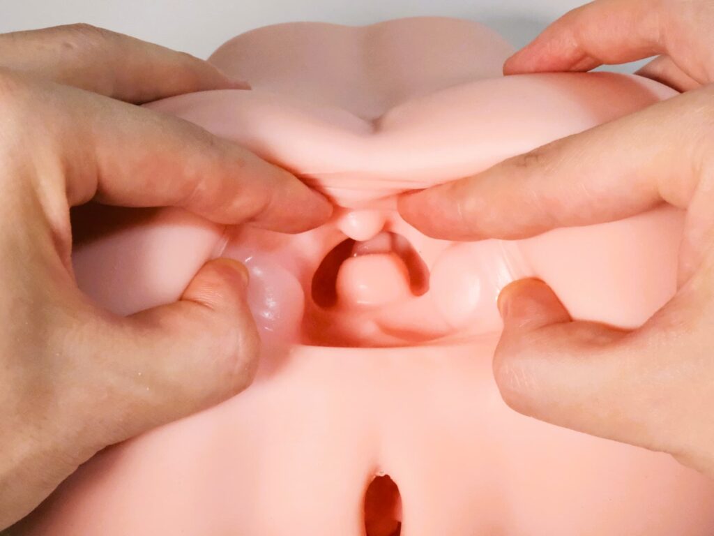 次世代HOLE 普妮安娜DX 人工皮膚的後庭穴撥開後的樣子