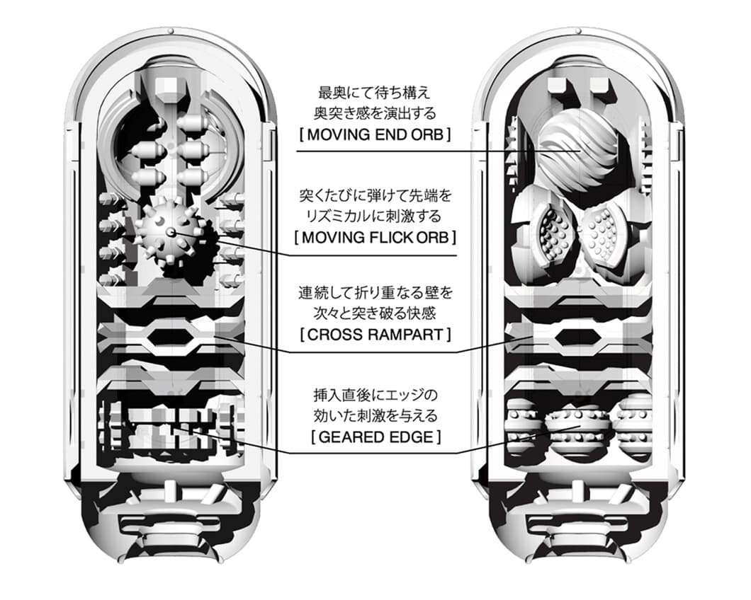 TENGA FLIP 0 (ZERO) [細緻白]黑內部結構
